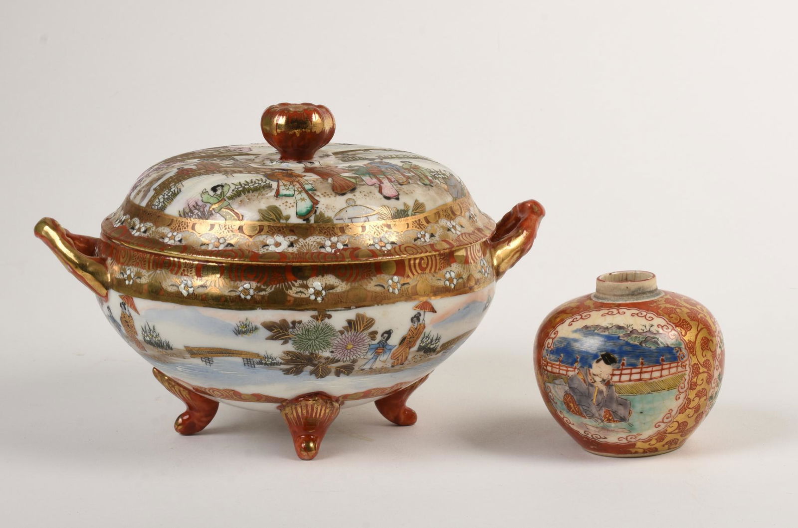 Two Japanese Satsuma Pieces. (1 of 5)