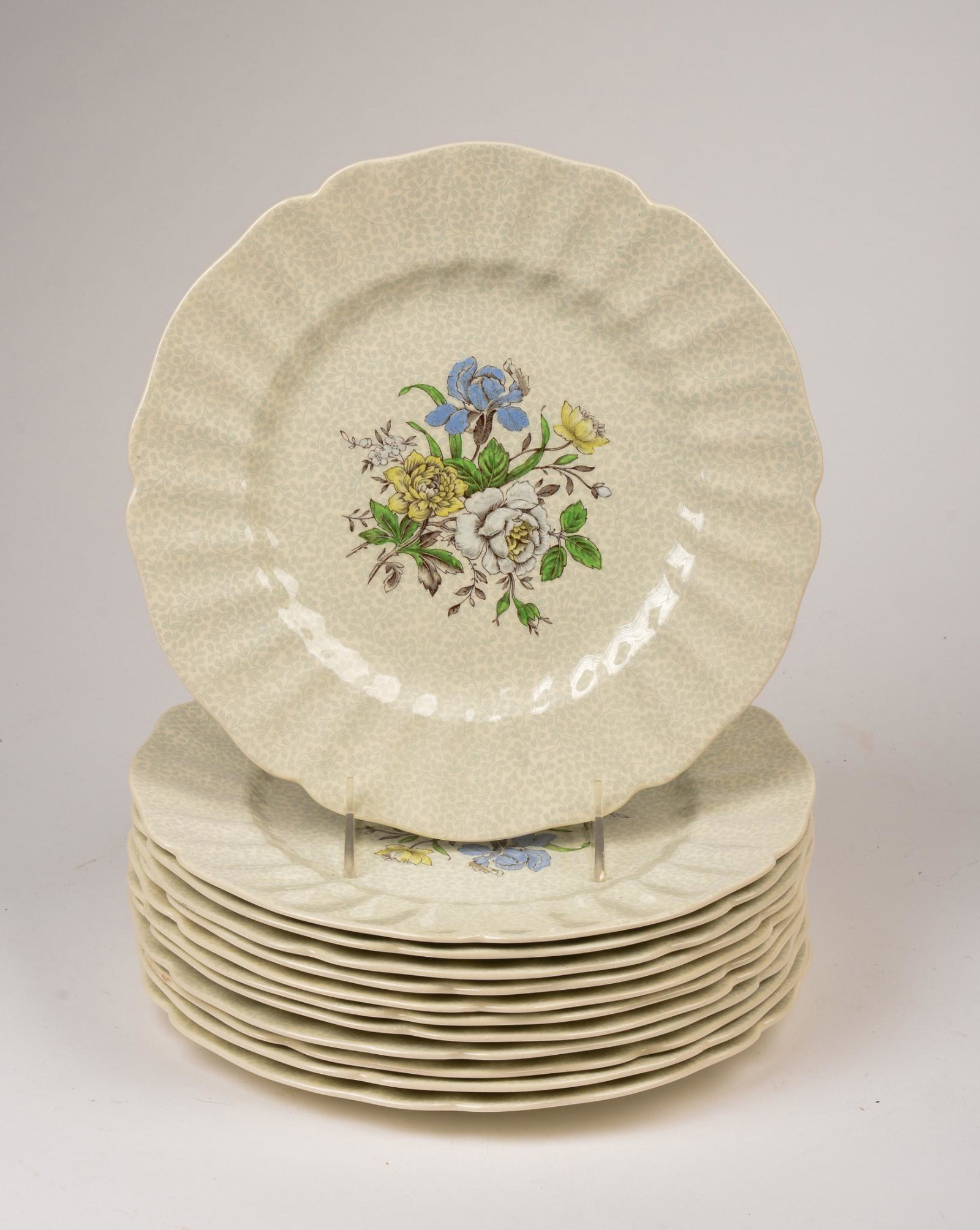 Twelve Royal Doulton Sutherland Dinner Plates.: Diameter 10.25 inches.