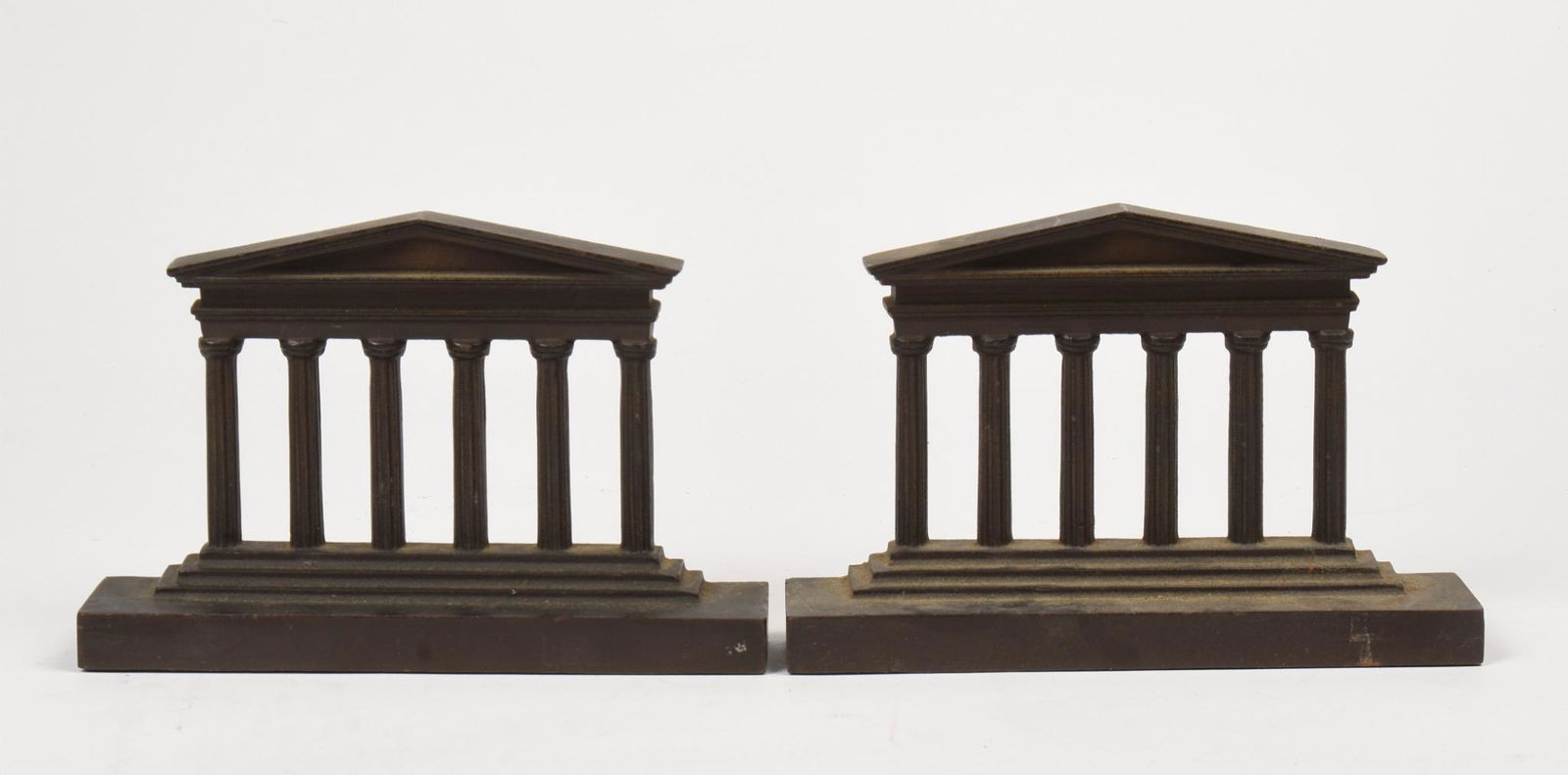 Pair of Bronze Greek Column Bookends. (1 of 2)