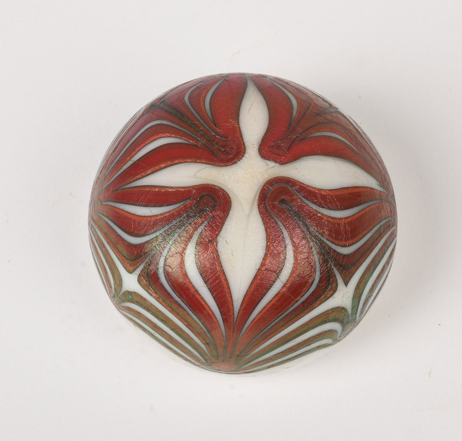 Fellerman Glass Paperweight.: Diameter 2.75 inches, signed and dated 1975 at base.