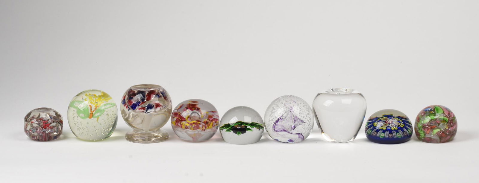 Nine Contemporary Glass Paperweights. (1 of 3)