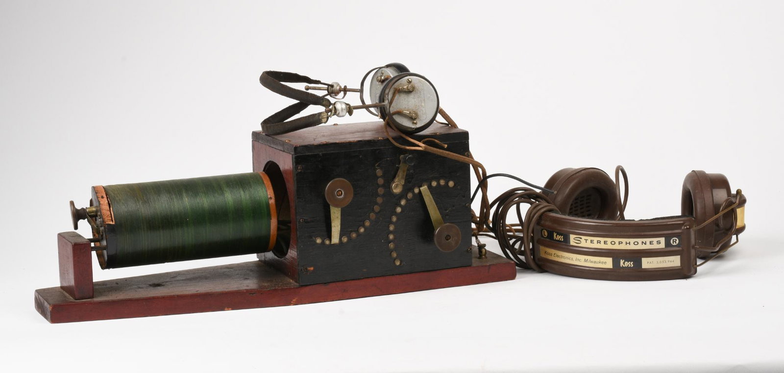 Homemade Crystal Radio.: Length 19 inches, with Brandes headphones. Untested, sold as is.