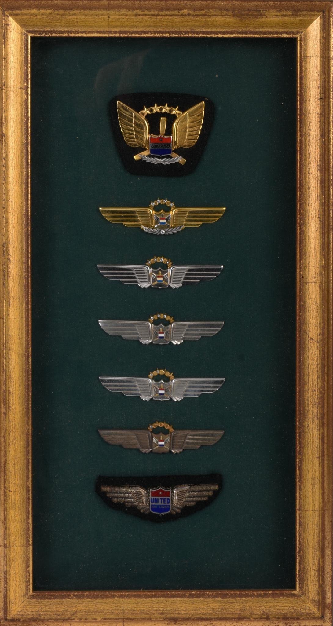 Seven United Airline's Pilot's Wings. (1 of 1)