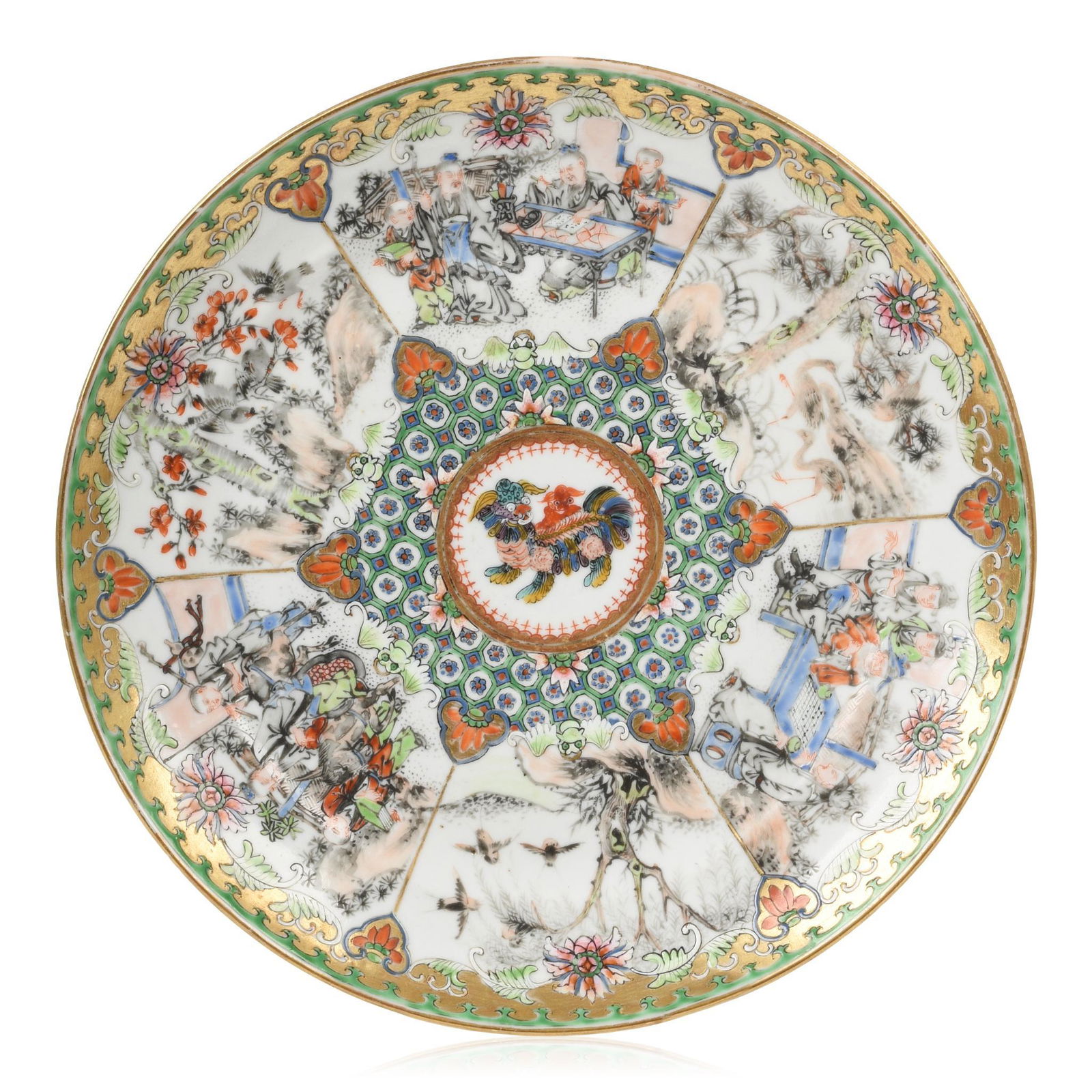 Chinese Famille Rose Qianjiang Porcelain Plate (1 of 2)