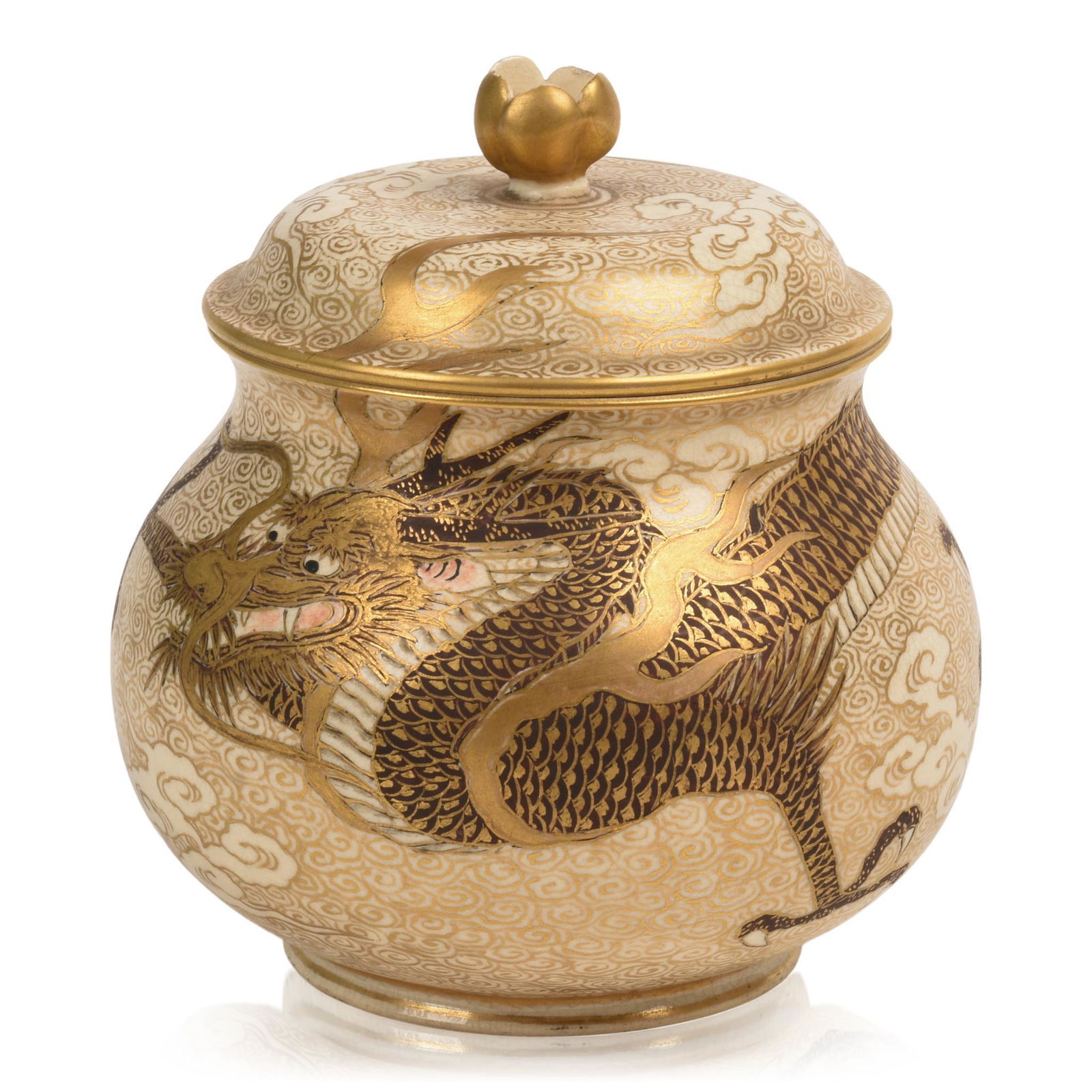 Japanese Satsuma Jar Signed Taizan. (1 of 4)