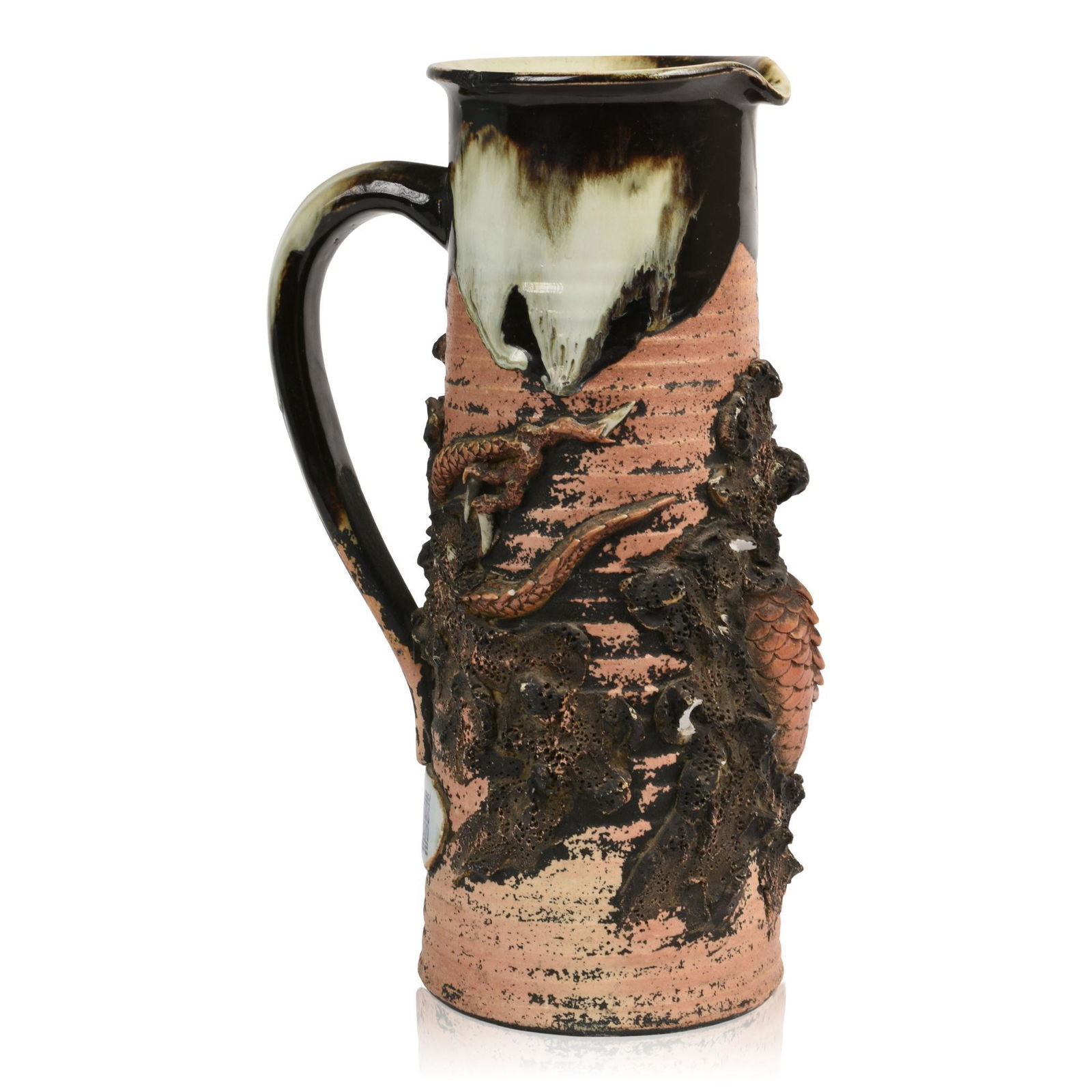 Large Sumida Gawa Pottery Pitcher Signed Inoue Ryosai. (1 of 6)