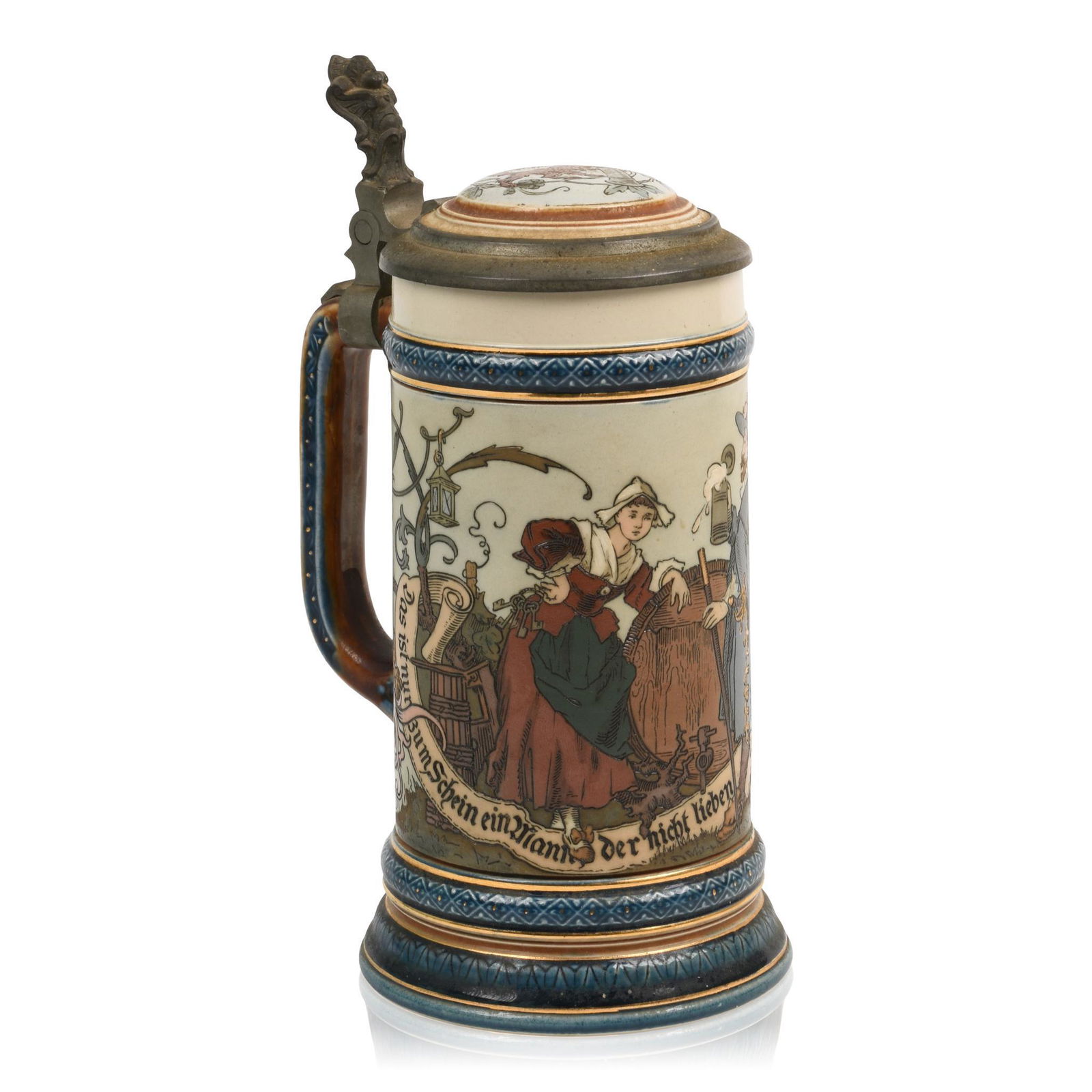 Mettlach Stoneware 1/2 Liter Stein #2230. (1 of 10)