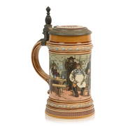 Mettlach Stoneware 1/2 Liter Stein #1403. (1 of 10)