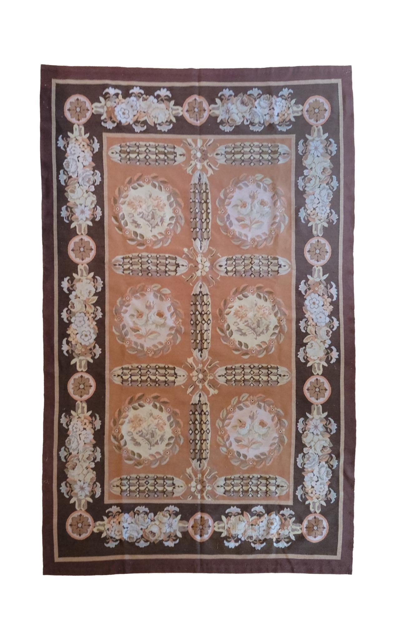 Large Woven Floral Rug, Probably Belgian. (1 of 3)