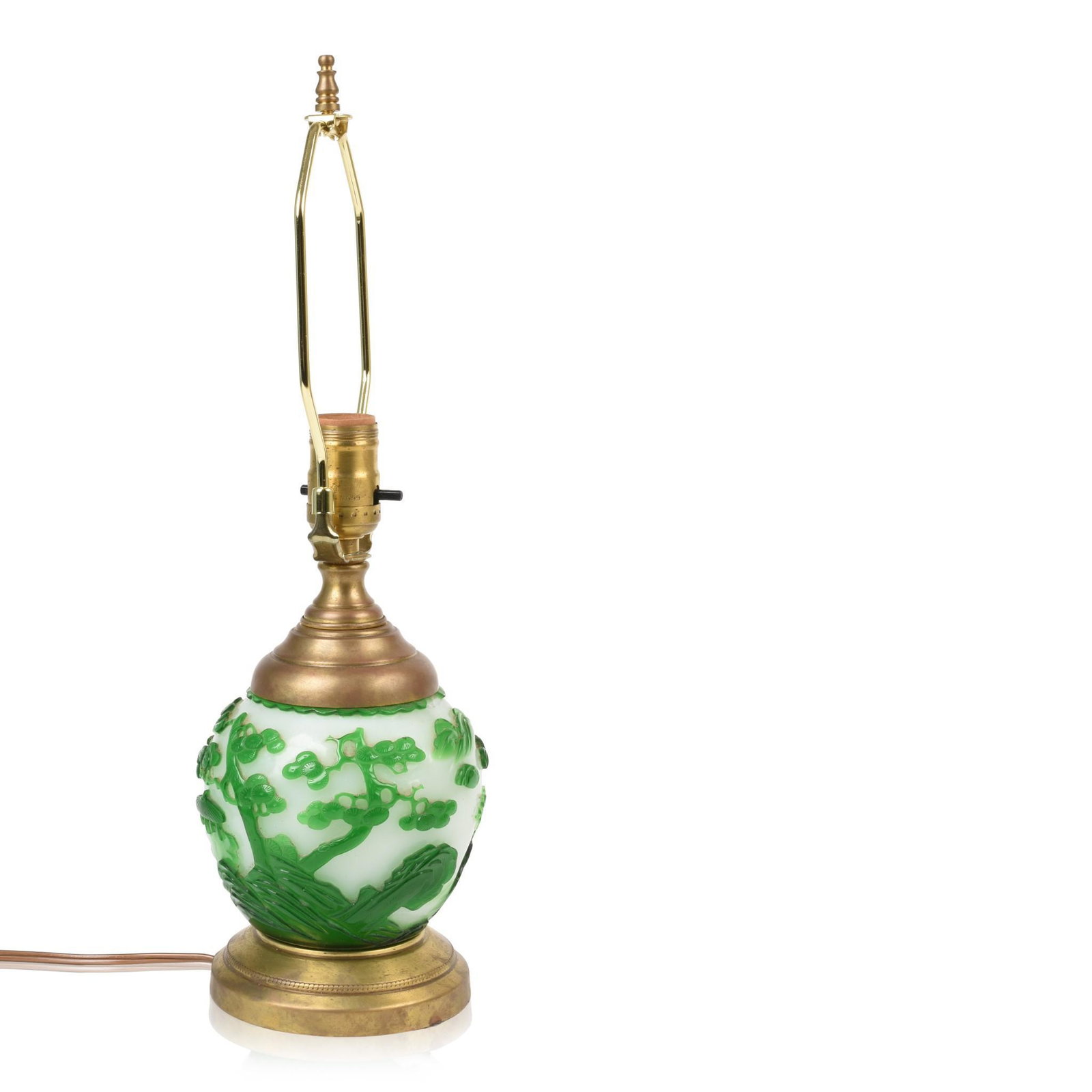 Peking Glass Lamp.: Height of base 8.5 inches.
