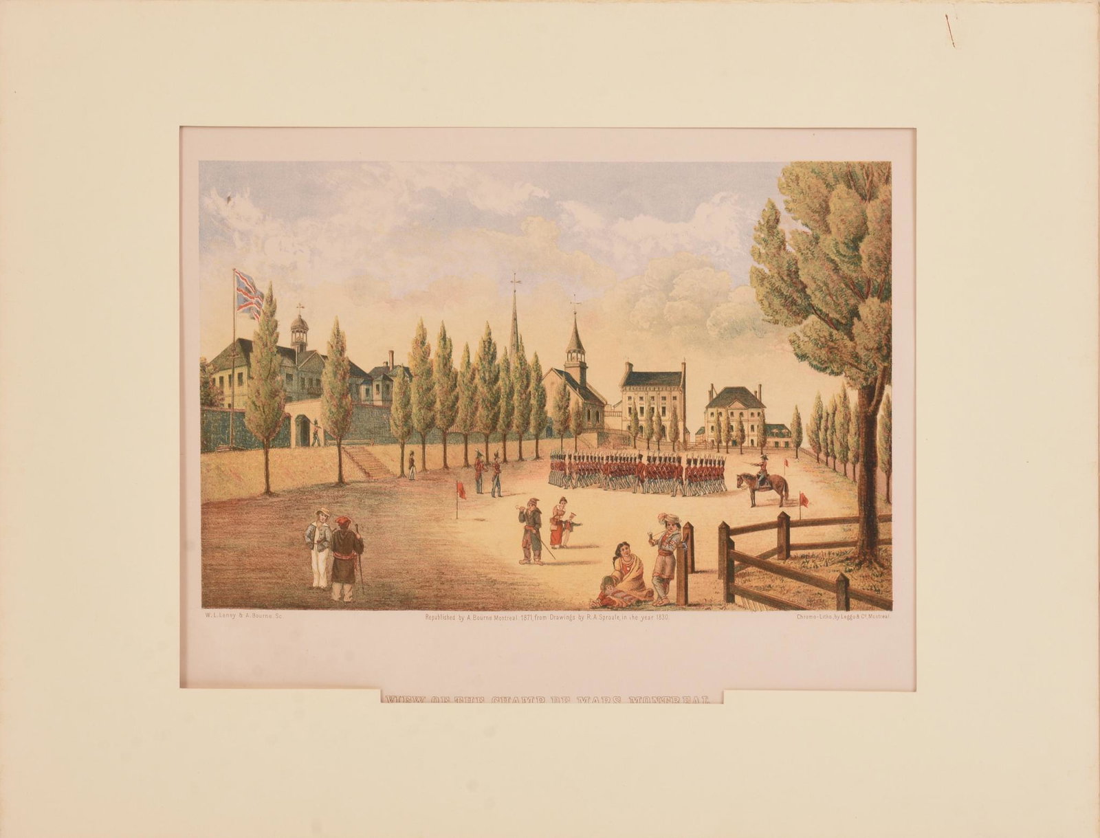 Six Canadian Lithographs.: Published by A. Bourne Montreal. 1871, from drawings by R.A. Sproule, in the year 1830. Each sheet 15.5 x 22 inches.