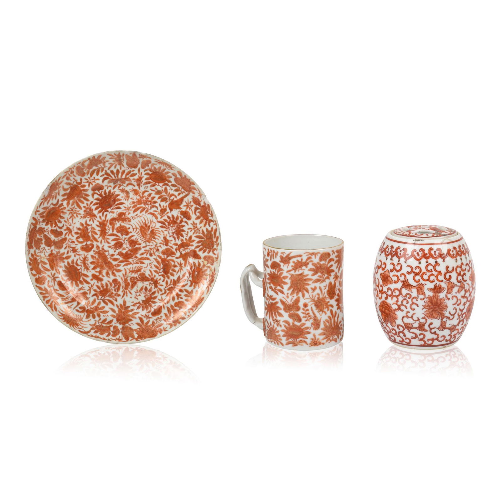 Three Chinese Export Porcelain Orange Wares, 19th Century (1 of 3)