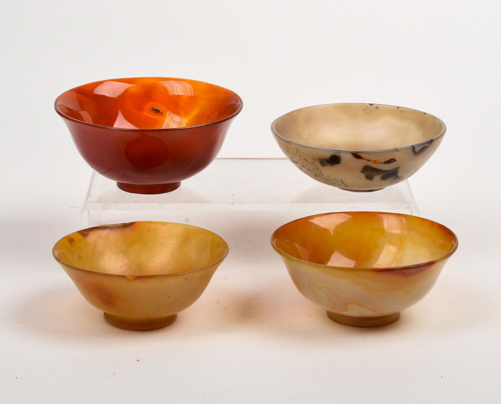 Four Chinese Carved Stone Bowls. (1 of 2)