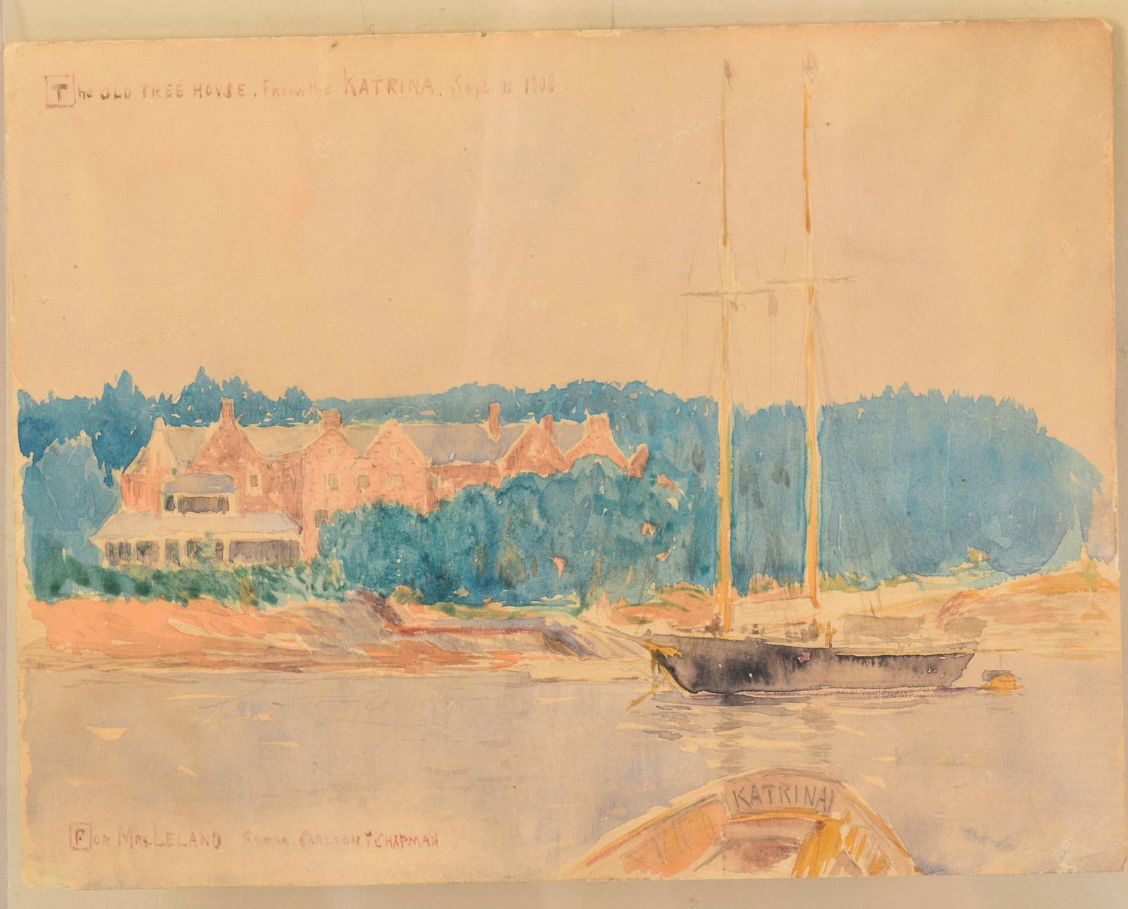 Carlton Theodore Chapman. The Old Tree House From Katrina, 1908. (1 of 4)