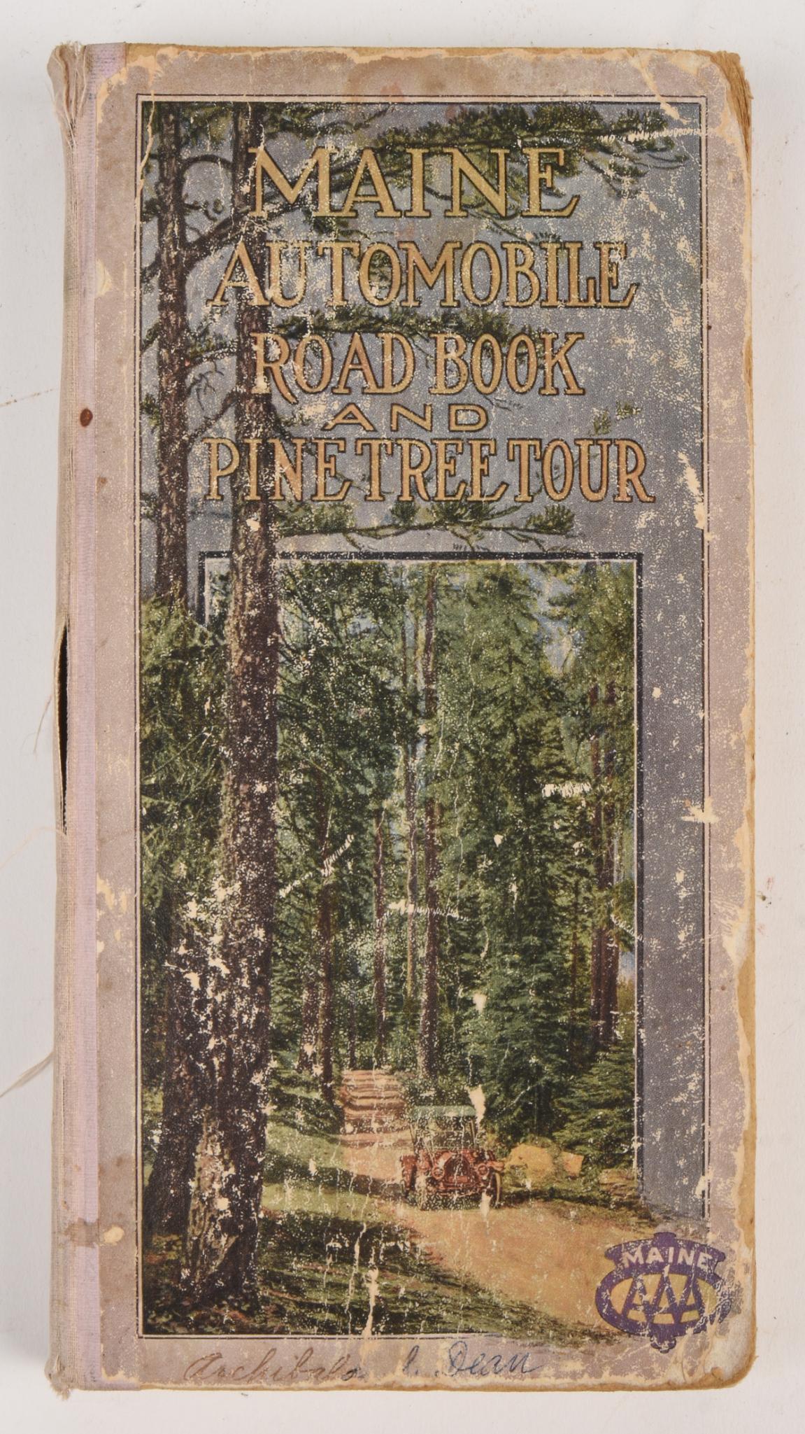 Early 20th Century Maine Automobile Road Book.: With fold out map, wear to cover.