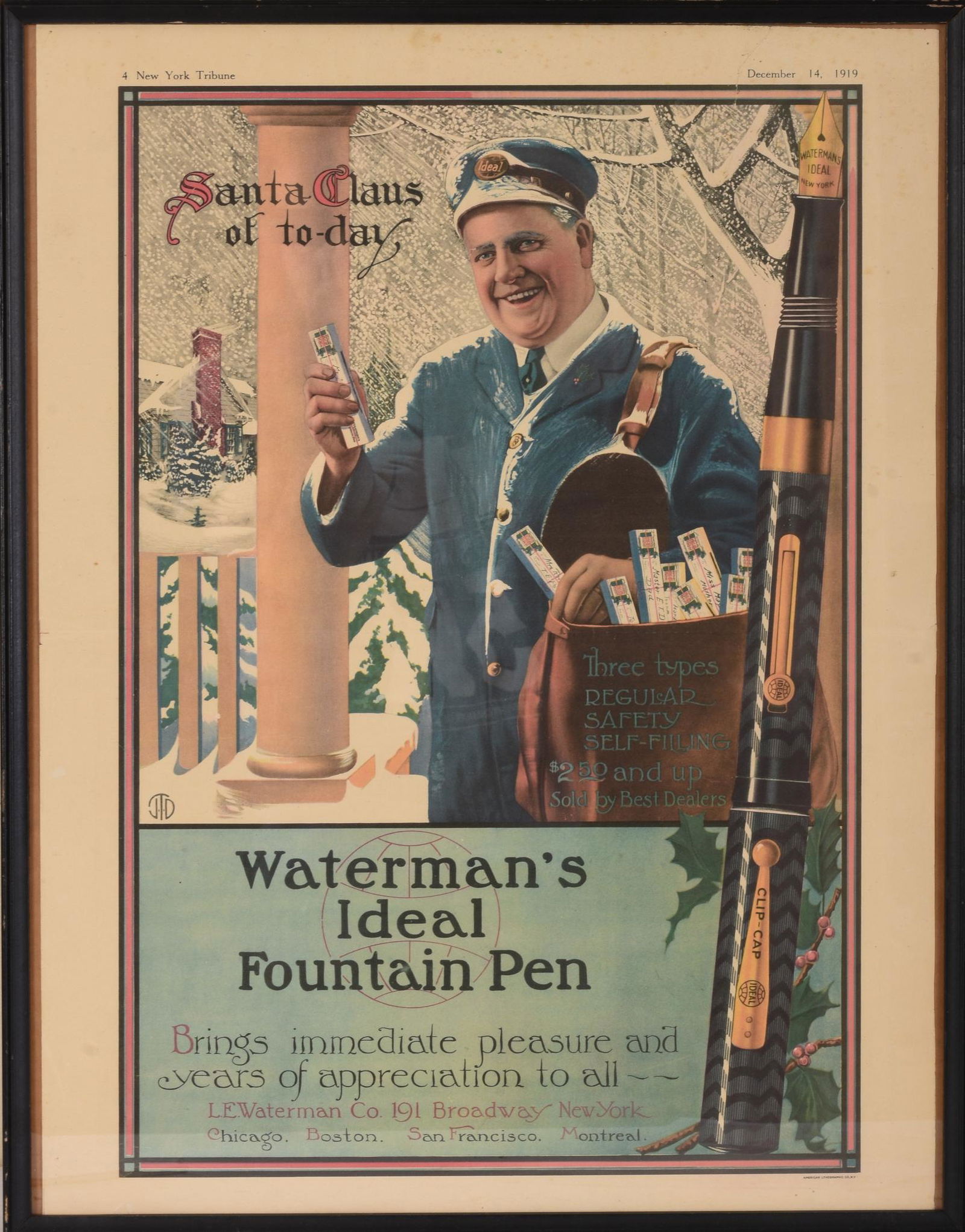 Waterman's Ideal Fountain Pen Advertisement. (1 of 1)
