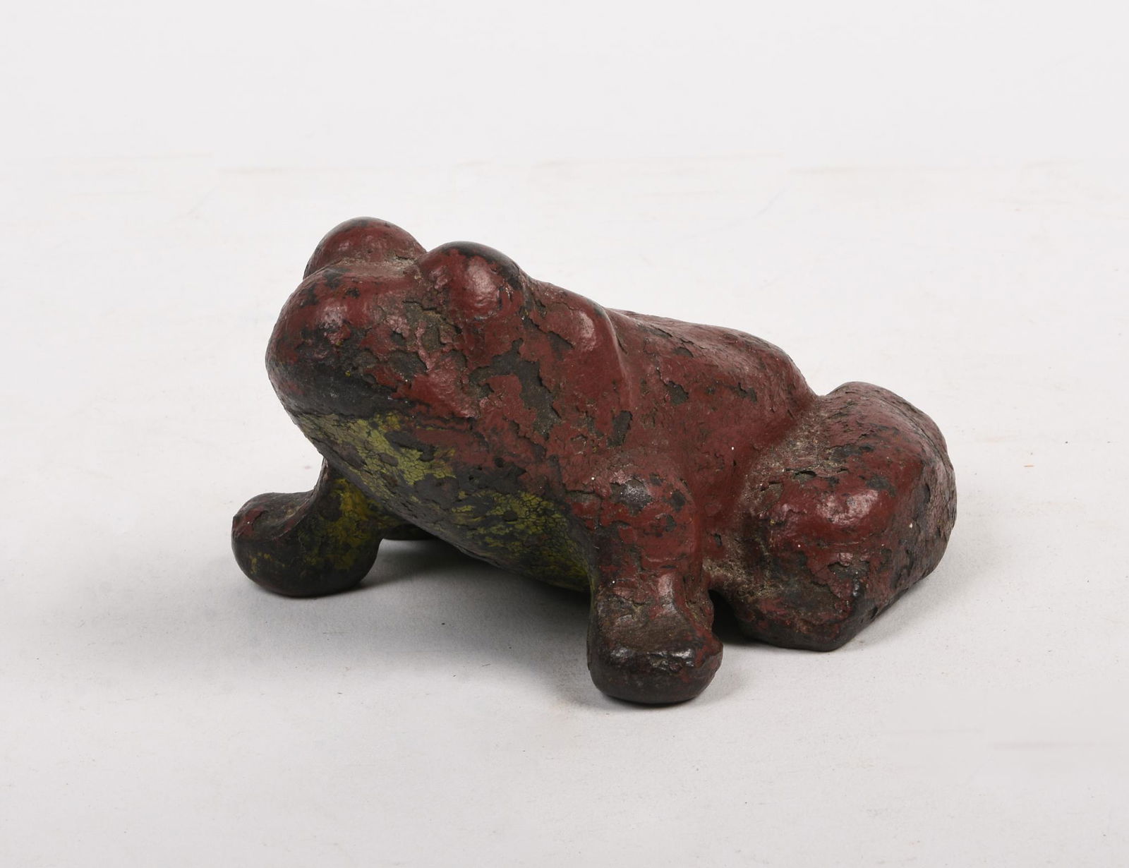 Cast Iron Frog Doorstop in Red Paint. (1 of 4)