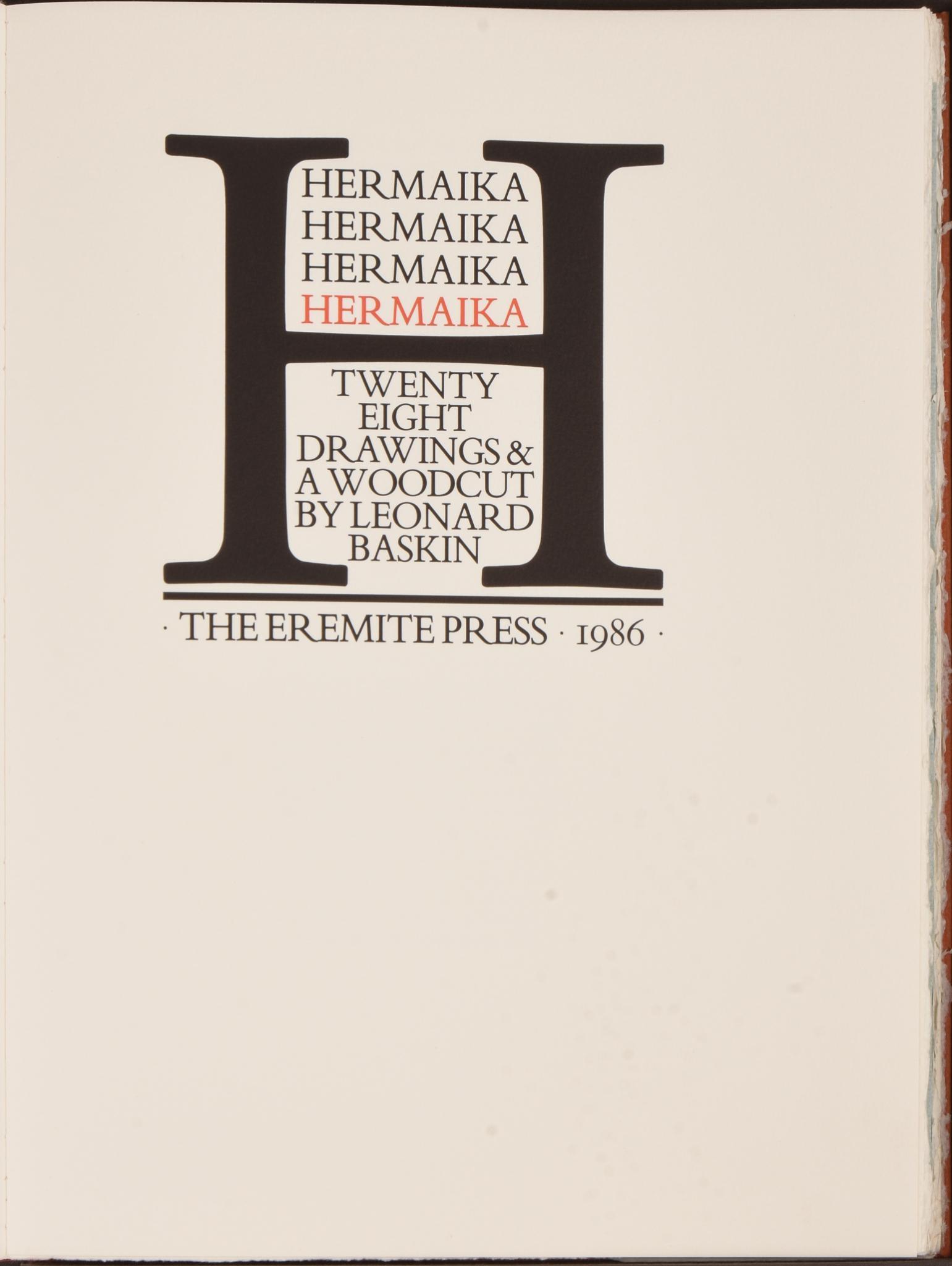 Leonard Baskin. Hermaika. (1 of 7)