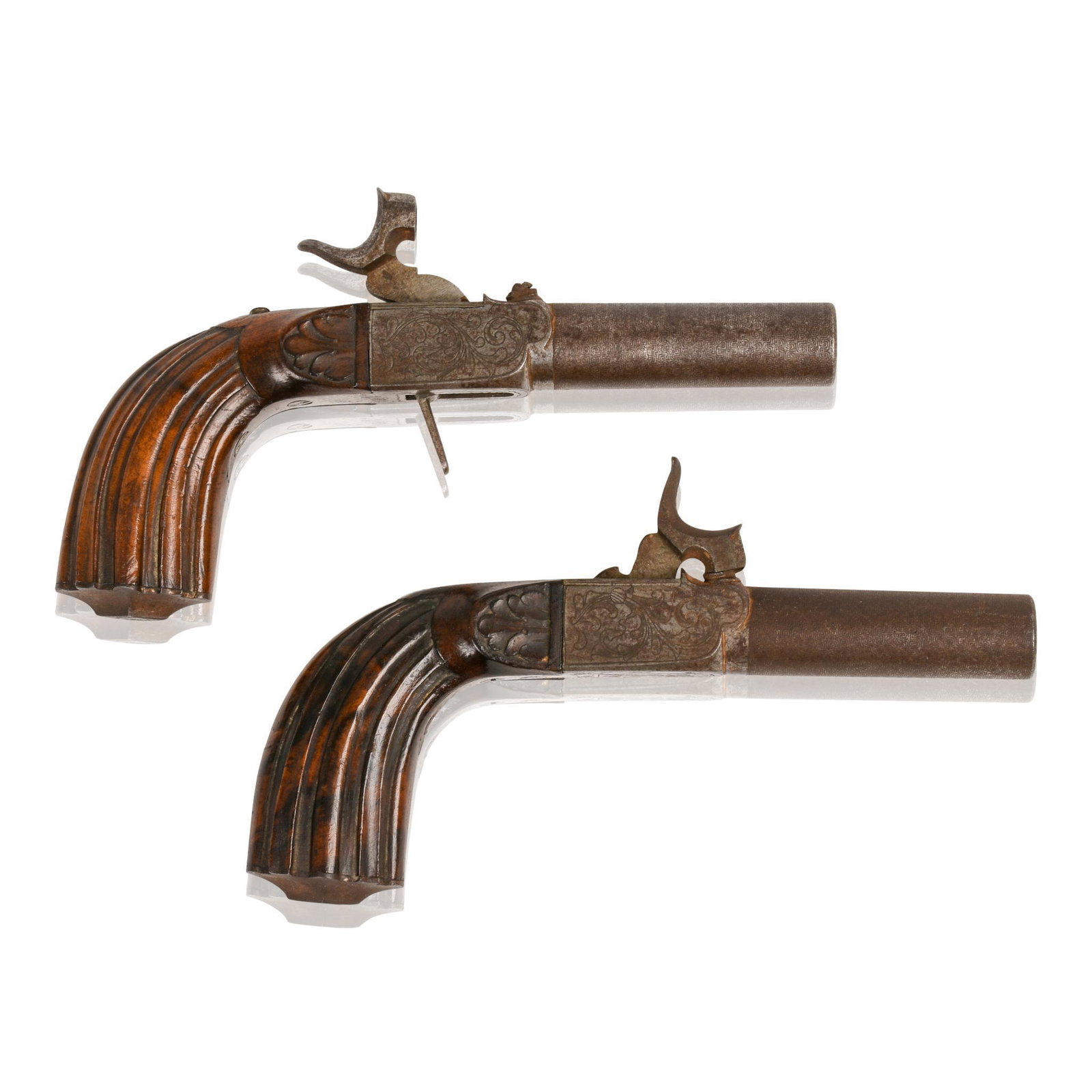 Pair of French Dueling Pistols.: Circa 1890, length 6.5 inches.