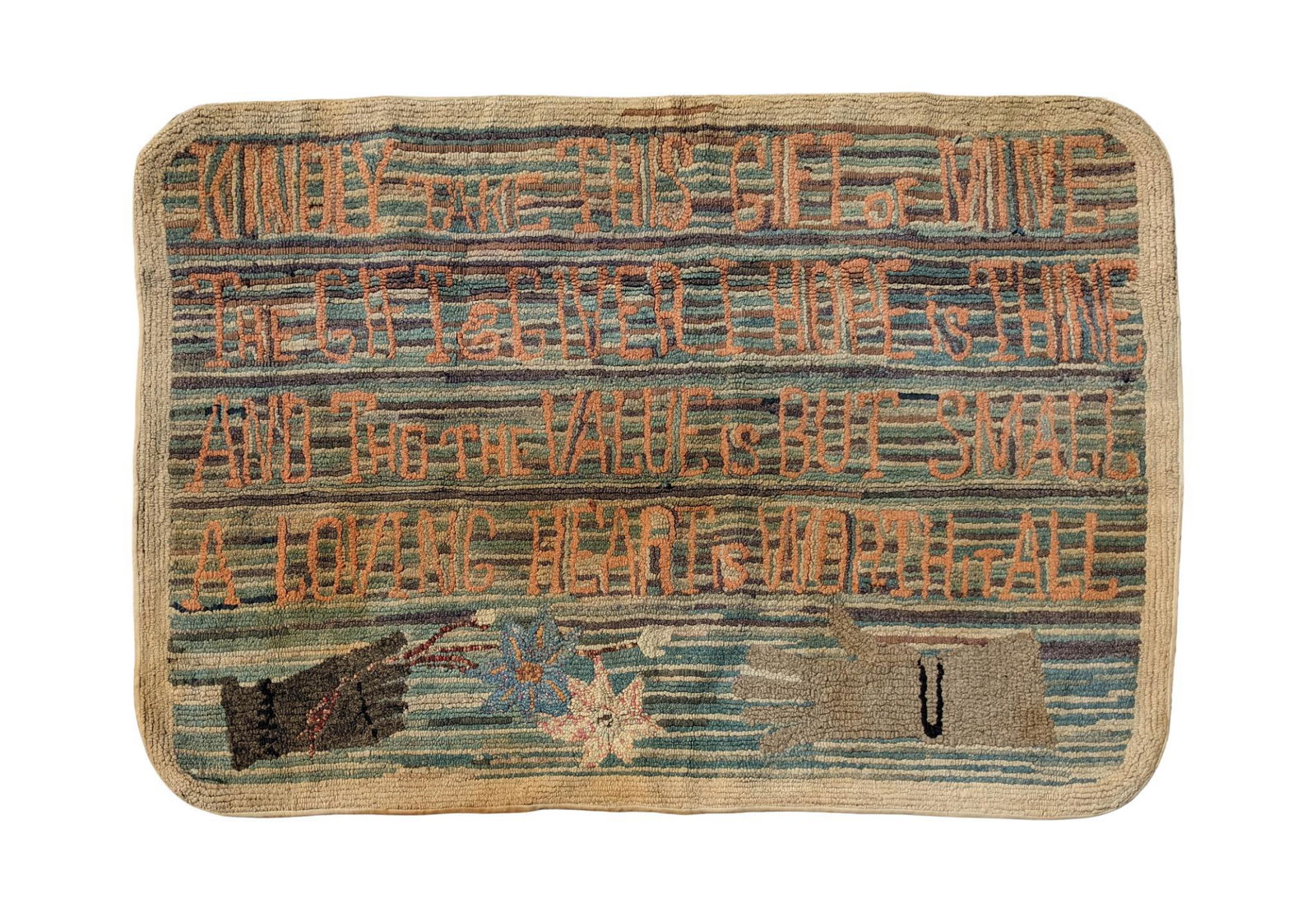 Folk Art Hooked Rug. (1 of 3)