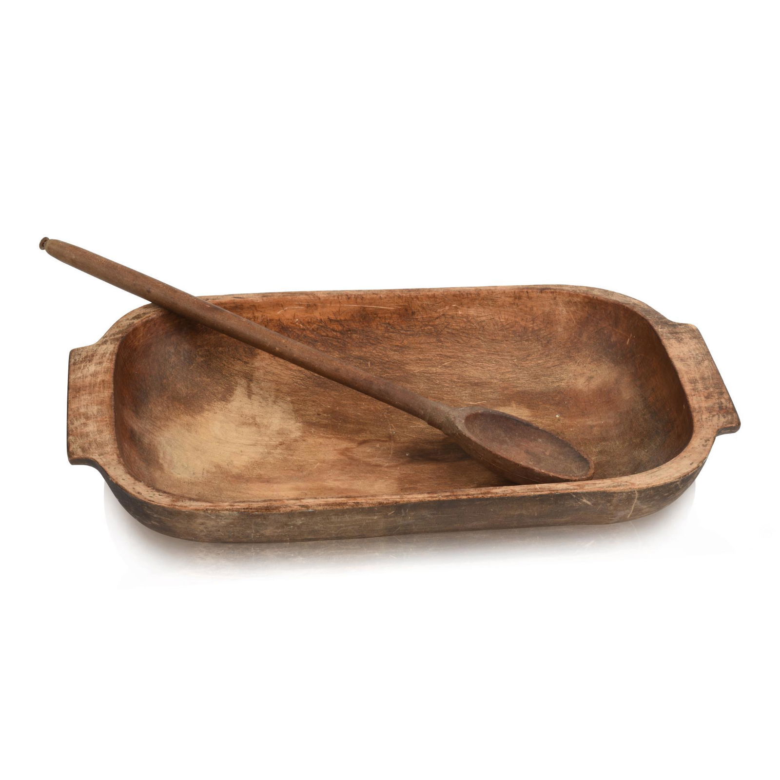 New England Wooden Trencher and a Spoon. (1 of 4)