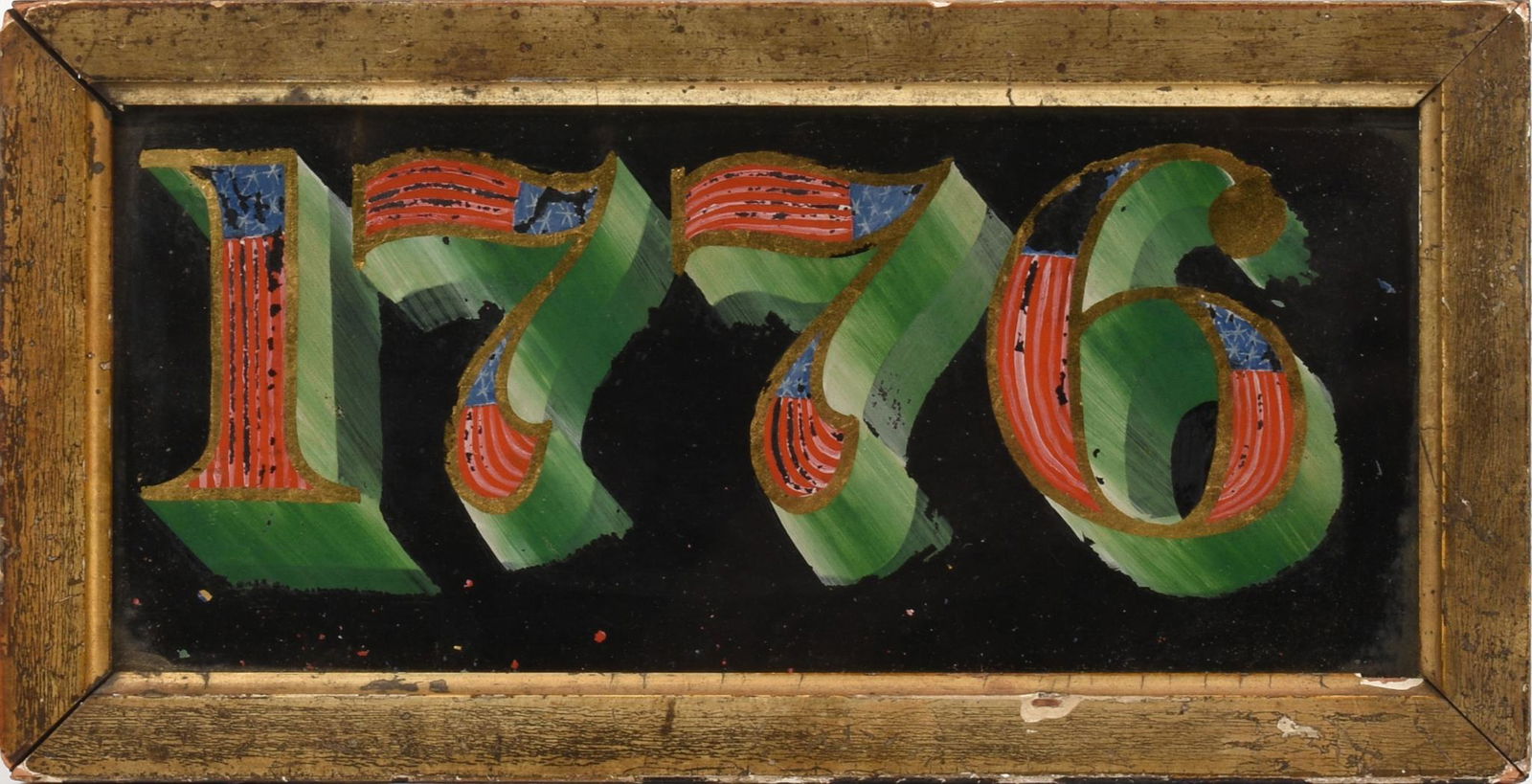 Reverse Painted 1776 Sign (1 of 2)