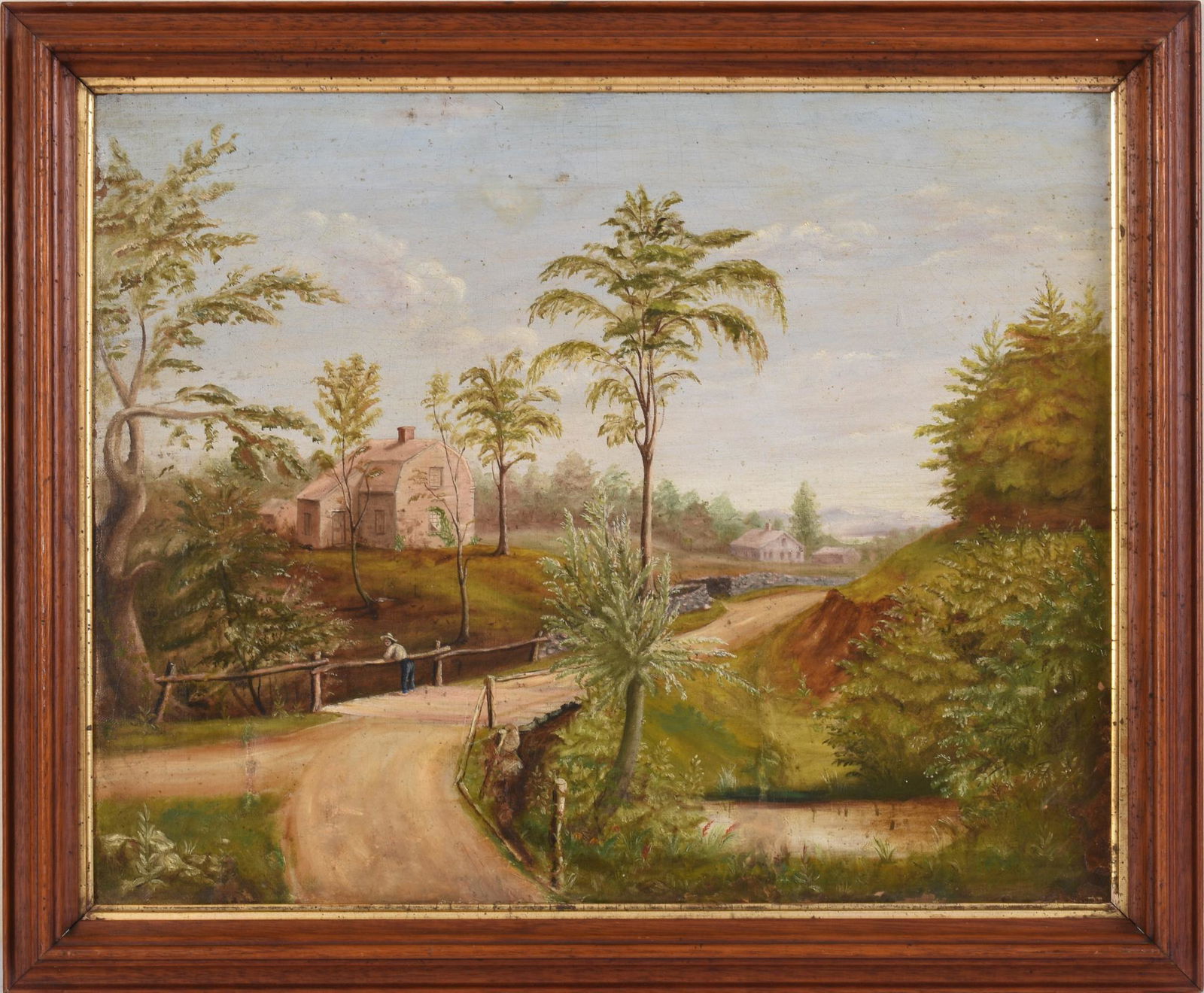 19TH C. American Primitive Landscape Painting (1 of 2)