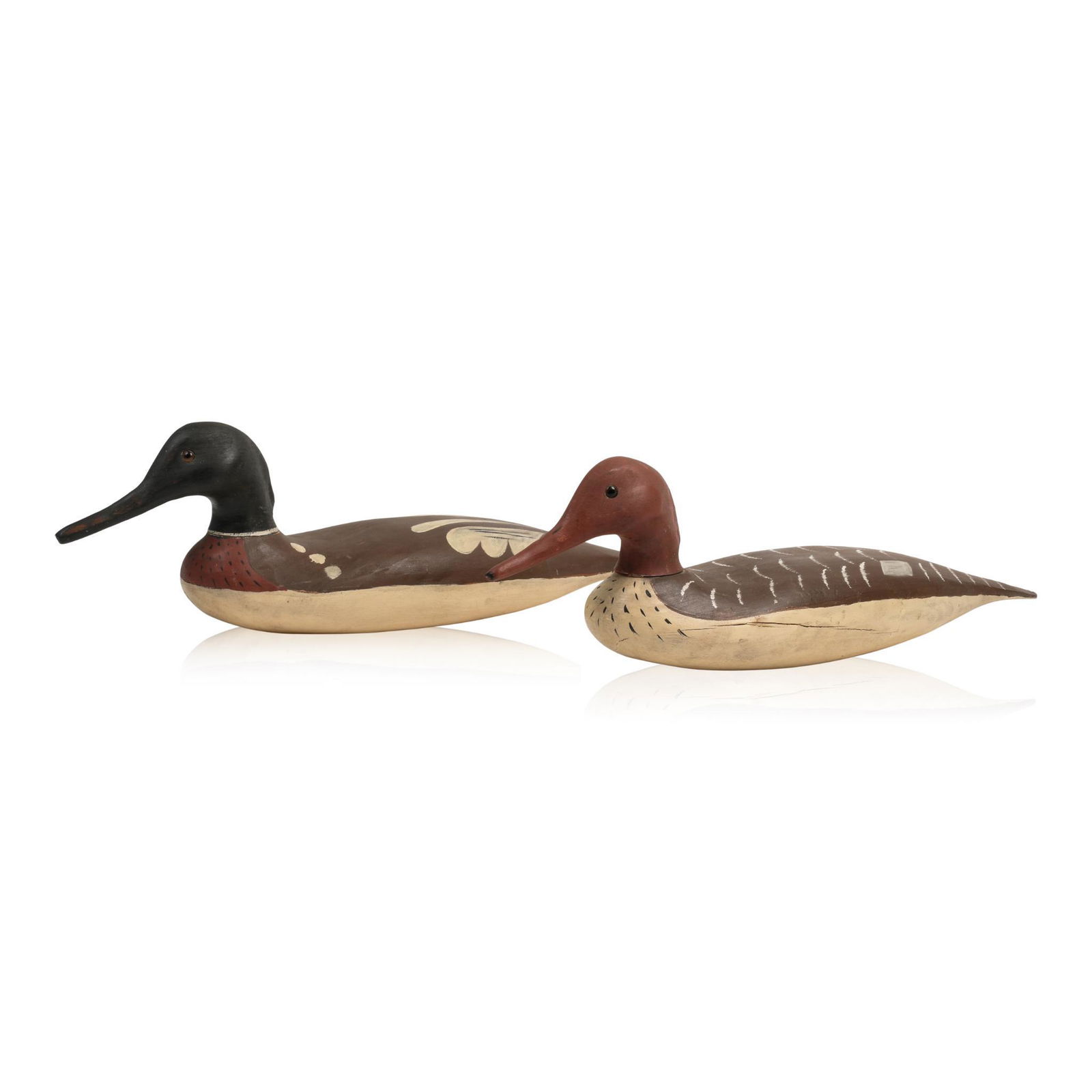 Pair of Carved Merganser Decoys. (1 of 5)
