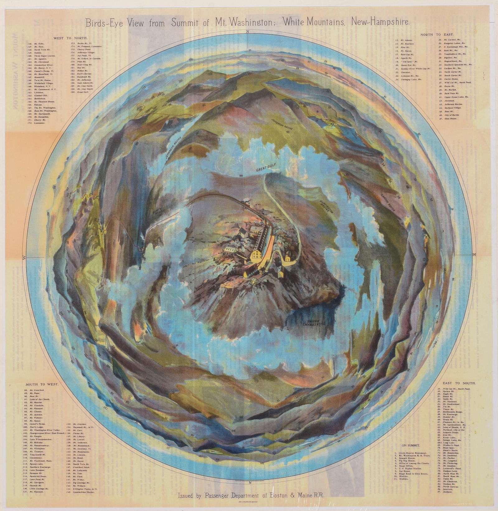 Birds Eye View From The Summit of Mount Washington. (1 of 2)