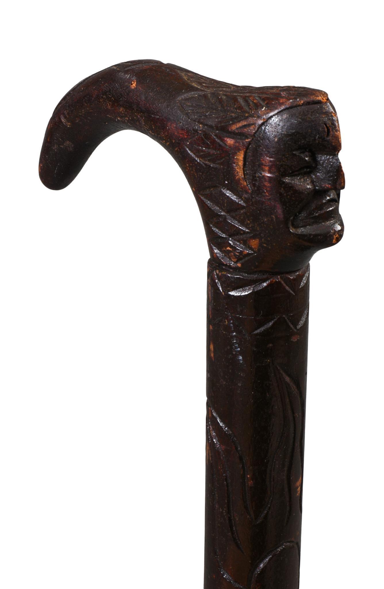 Sword Cane With Carved Native American Handle. (1 of 3)
