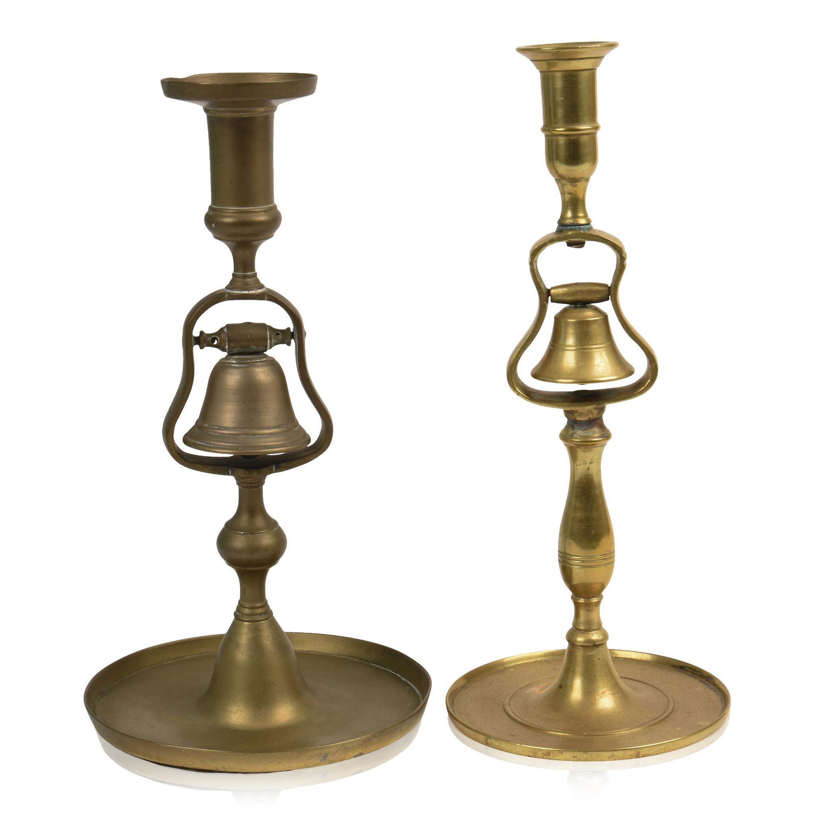 Two English Brass Tavern Candlesticks. (1 of 4)