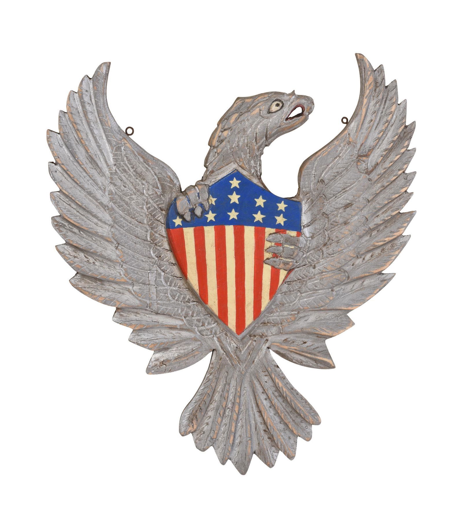 Carved and Painted Eagle Wall Placque. (1 of 2)