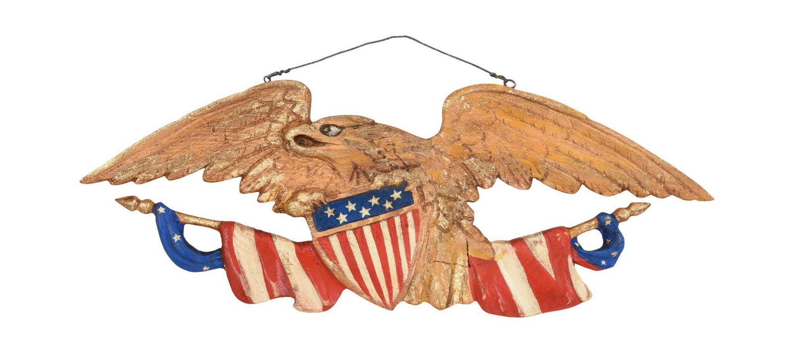 Carved and Painted Eagle Wall Placque. (1 of 2)