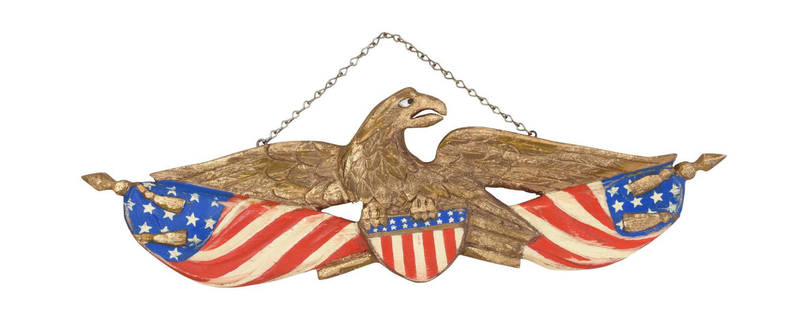 Carved and Painted Eagle Wall Placque. (1 of 2)