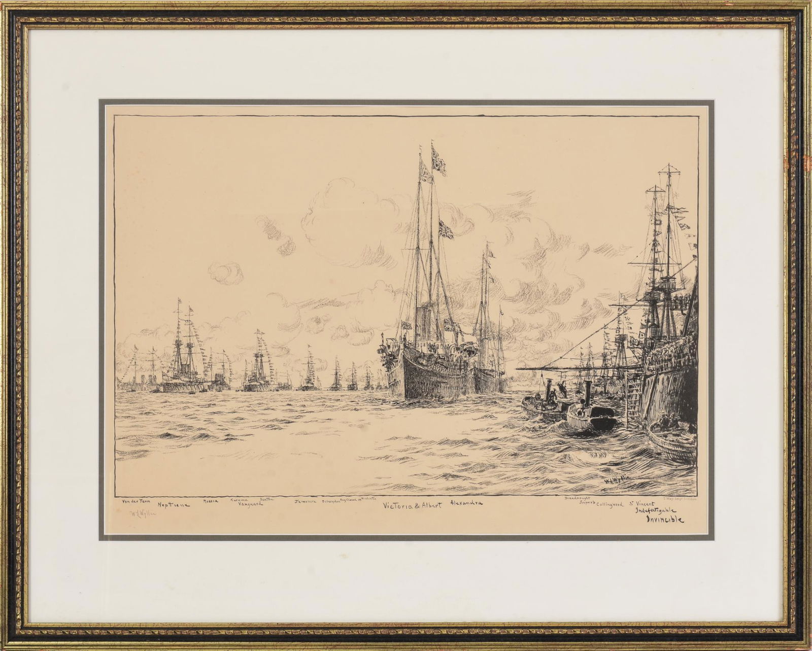 Signed W.L. Wyllie Lithograph. (1 of 3)