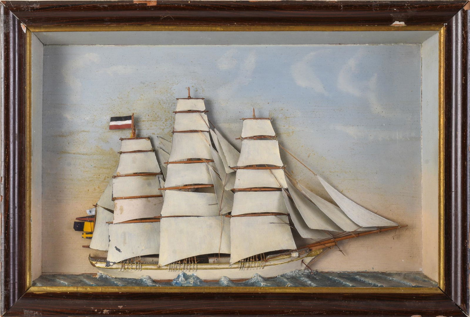 Folk Art Diorama of the Barque Schwalbe. (1 of 2)