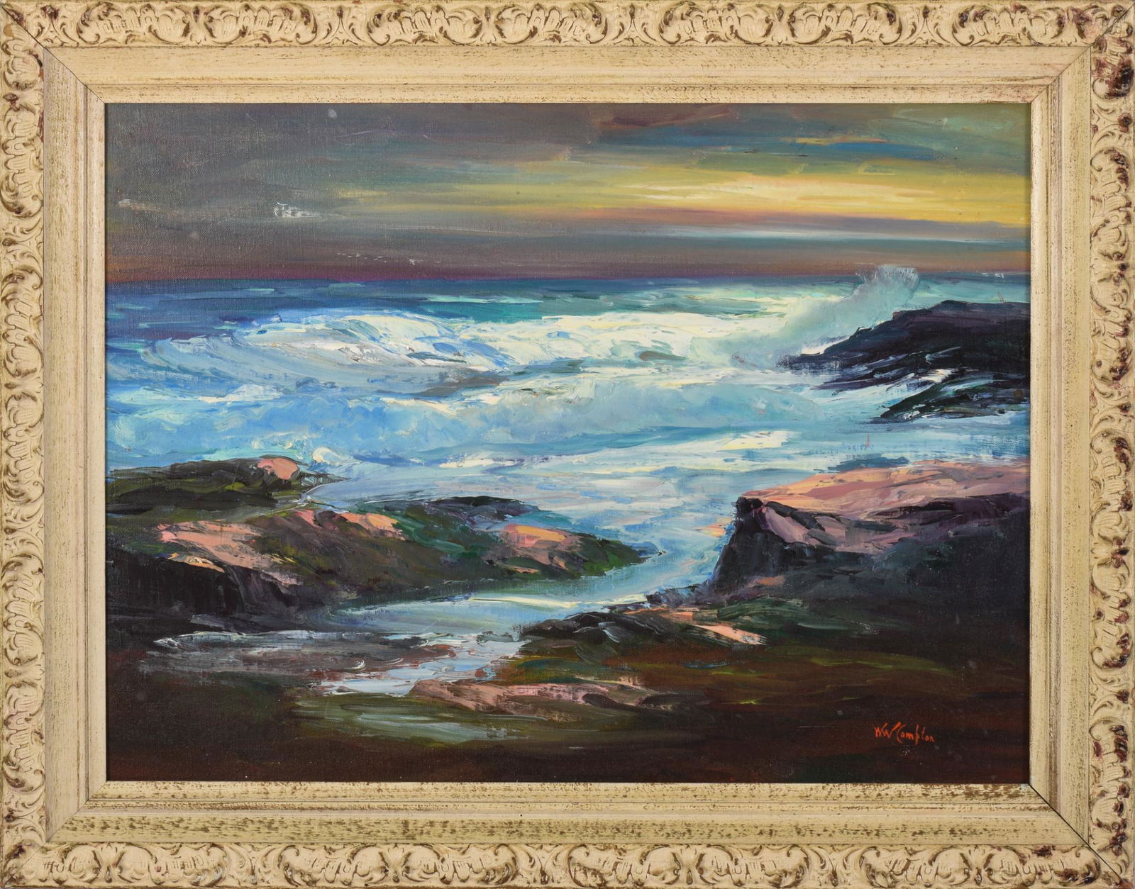 Winifred W. Compton. Waves Crashing at Monhegan Island. (1 of 3)