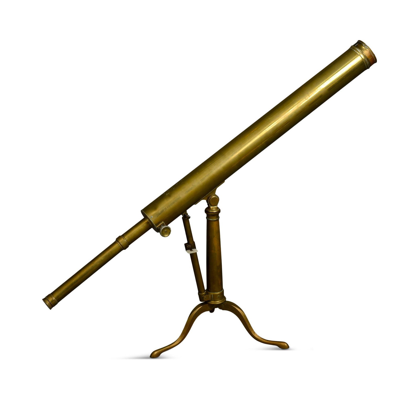 Cased Brass Telescope, John Berge, Circa 1800.: Inscribed "M. Berge, late Ramsden." Length of main section 26 inches, case 31 x 4 x 7 inches. A note from Philip W. Pfiefer of 'Le Cabinet Scientifique', 900 Madison Ave, NY reads: 