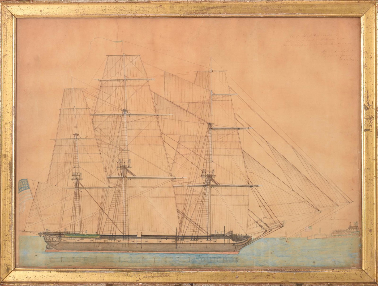 Watercolor Portrait of the U.S.S. Concord. (1 of 5)