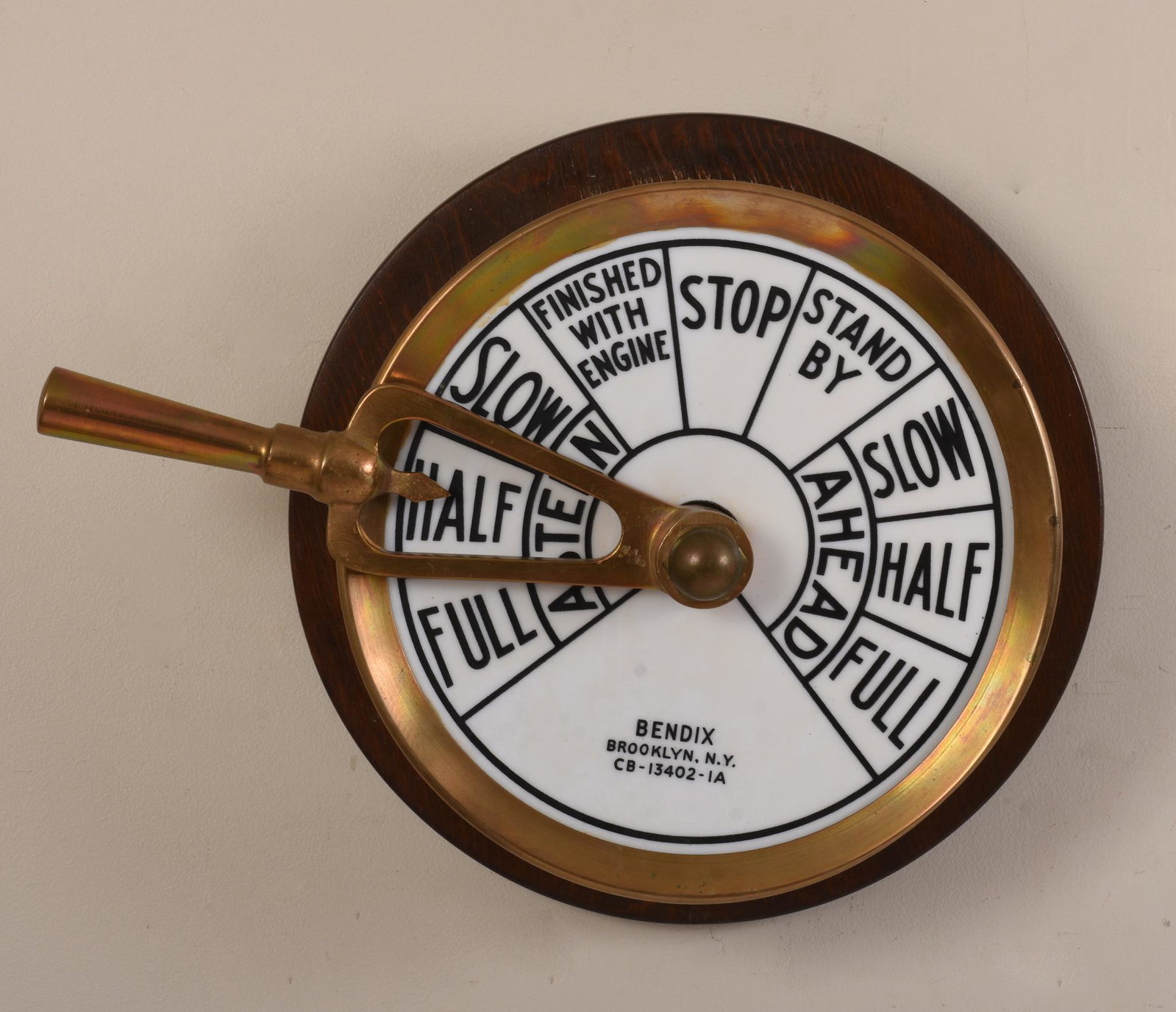 Bendix Engine Order Telegraph.: Now fitted as a lamp, diameter 12 inches.