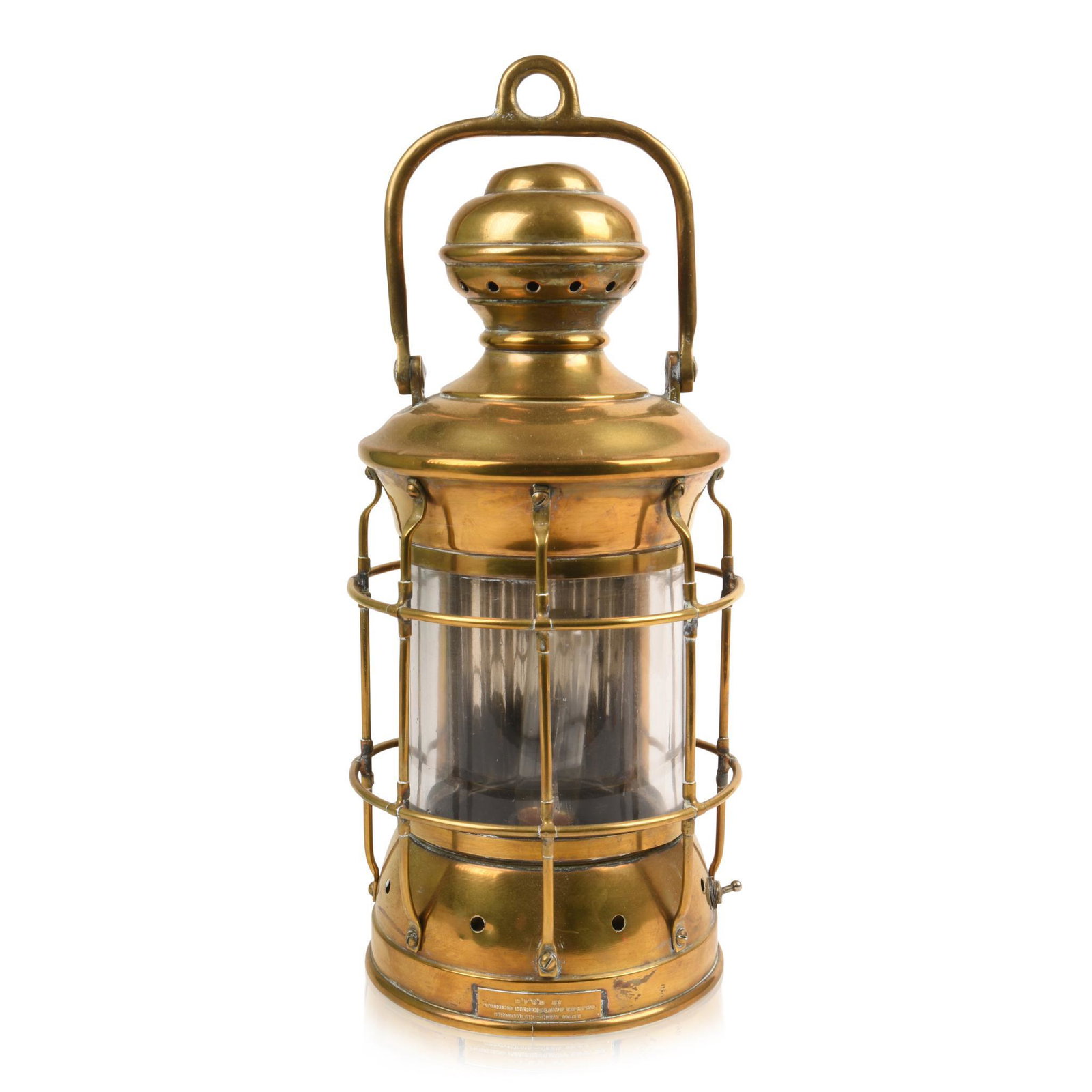 Perkins Marine Lamp Brass Ship's Lantern.: Now fitted for electricity, height 16 inches.