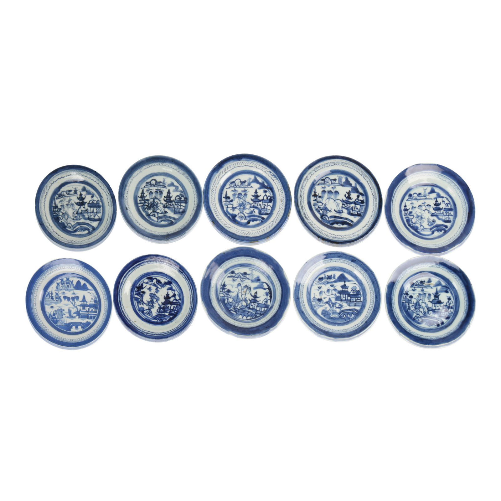 Nine Chinese Export Canton Plates. (1 of 2)