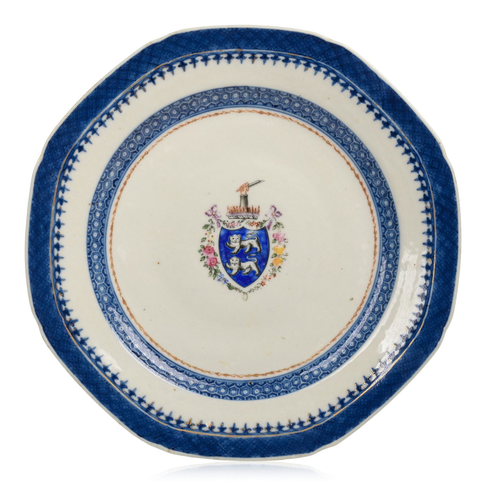 Chinese Export Porcelain Armorial Plate. (1 of 2)