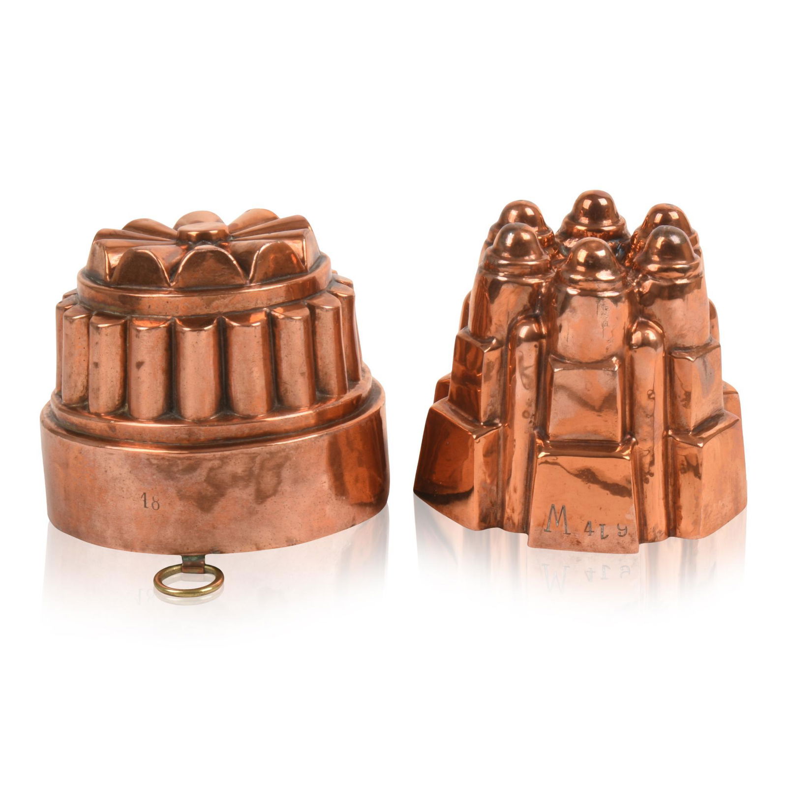 Two Small 19h Century Copper Food Molds. (1 of 4)