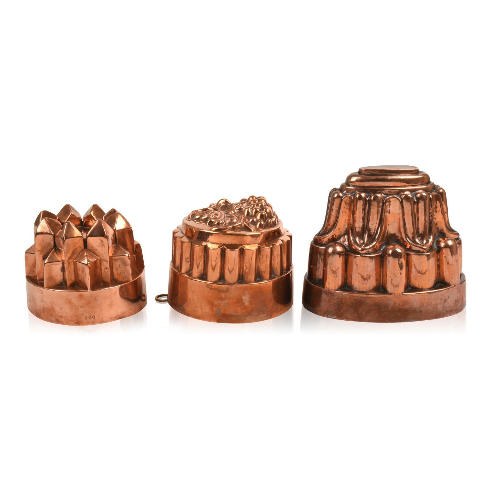 Three 19th Century Copper Food Molds. (1 of 4)