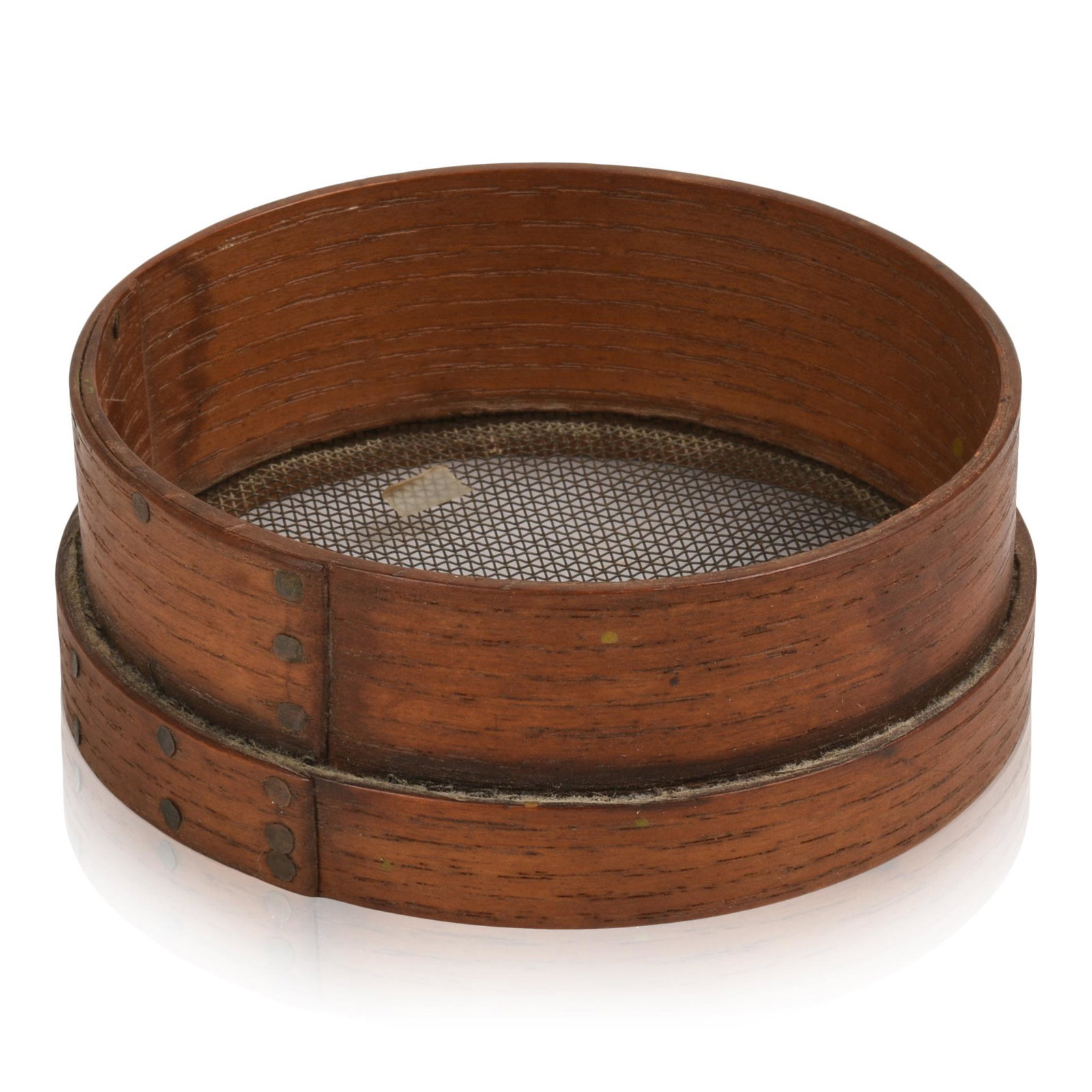 Small Shaker Sieve: Diameter 4 inches. Provenance: Willis Henry Auctions, Marshfield, Massachusetts.