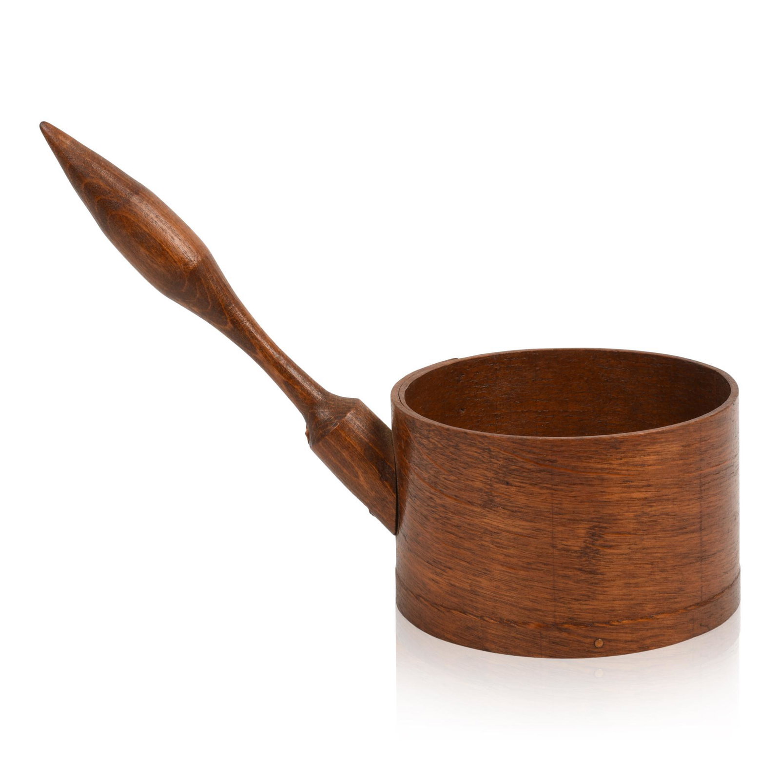 Shaker Ash Handled Measure: Diameter 5.75 inches, length including handle 12 inches.