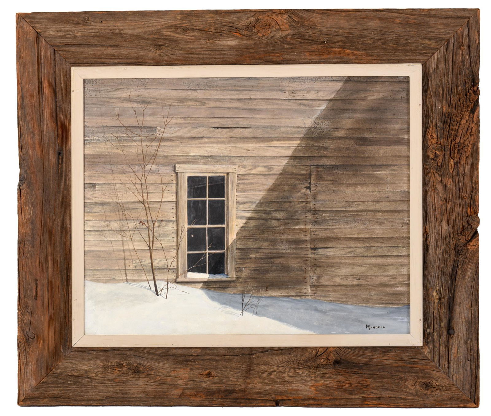 Helen Rundell (Maine - Born 1935) Winter at the Barn. (1 of 3)