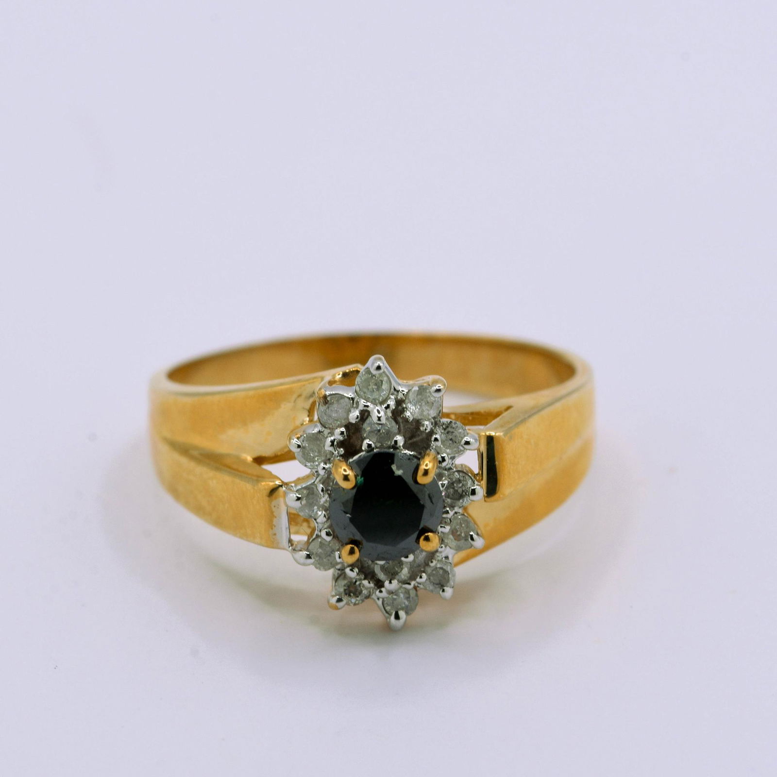 14K Yellow Gold Sapphire & Diamond Ring (1 of 1)