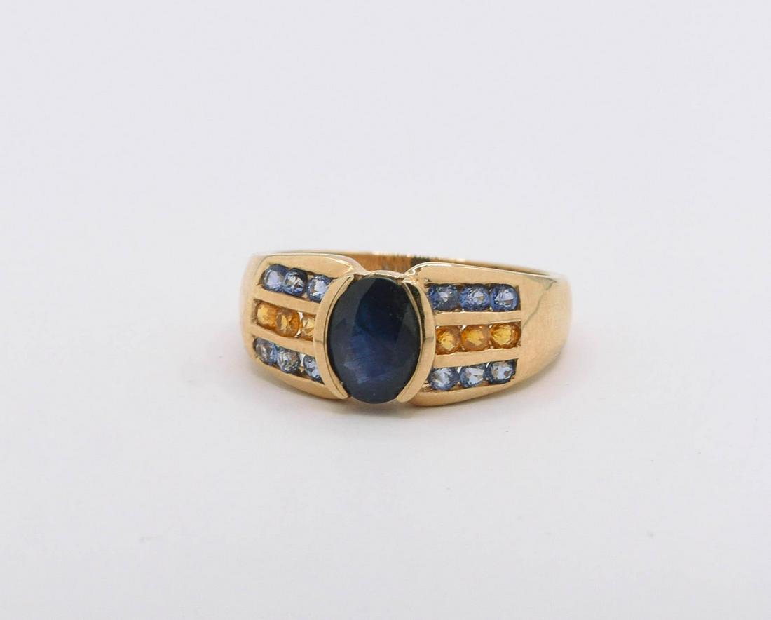 14K Yellow Gold Blue, Ceylon & Yellow Sapphire Ring (1 of 1)